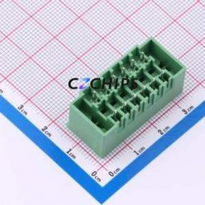 DB2EVHBM-3.81-2*6P-GN Plug-in Terminal Block Through hole,P=3.81mm Board-to-Board / Socket - Closed Screw Fixing 2x6P 3.81mm - Product Image 2