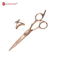 CK007 SET Paire de ciseaux de coiffeur professionnels en or rose Kit de ciseaux de coupe de cheveux en acier inoxydable Poignée ergonomique-Fournitures de salon de coiffure