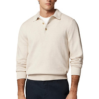Pull-over en maille pour homme, personnalisé, avec boutons, mélange cachemire, anti-plis, respirant, style preppy, pour le bureau, haute qualité
