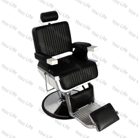 Chaise de Barbier Professionnelle Hydraulique Marron Inclinable pour Salon de Coiffure et Spa – Équipement de Beauté – Vente Flash
