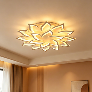 JACKSUN โคมไฟระย้าเพดานอะคริลิค LED สีขาว ควบคุมผ่านแอพและรีโมท ปรับความสว่างได้ สำหรับห้องนั่งเล่น ห้องนอน ไฟอั<span class=keywords><strong>จ</strong></span>ฉริยะ - Product Image 2