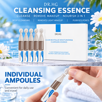 Essence nettoyante DR.HG à l'extrait de rose et de feuilles de savon fermentées, 3 en 1, démaquillant, hydratant, ampoules nettoyantes pour le visage