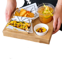 Boîte repas rigide biodégradable en kraft épaissi 8 mm, conception multi-compartiments, sécurité alimentaire, gaufrage personnalisé, estampage à chaud, pour chips de pommes de terre