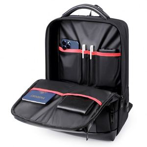 Sac à dos pour ordinateur portable de grande capacité 15,6 pouces, imperméable, en PU, design extensible, logo personnalisé, port USB, voyage d'affaires, vente chaude - Product Image 6
