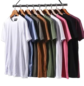 Custom high quality cotton polyester blend plain white men's t shirts