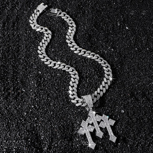 New Trendy Innovative Design Spliced <b>Cross</b> Pendant Necklace Exaggerated Personality Hiphop Necklace Men Jewelry Accessory - Product Image 3