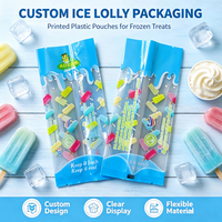 Sacs d'emballage pour barres glacées avec fenêtre transparente, impression personnalisée colorée, sachets pour sucettes glacées thermoscellables, conformes aux normes alimentaires