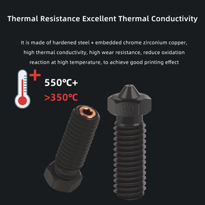 Piezas de impresora 3D 3DSWAY 0,2/0,4/0,6/0,8/1,0/1,2mm clon CHT volcán dureza <span class=keywords><strong>boquilla</strong></span> de acero alto flujo 500C boquillas de alta calidad - Product Image 3