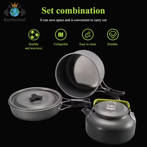 <span class=keywords><strong>Set</strong></span> da Cucina da Campeggio, Stoviglie da Viaggio, <span class=keywords><strong>Set</strong></span> da Picnic all'Aperto, Teiera per 2-3 Persone, Pentole Antiaderenti, <span class=keywords><strong>Set</strong></span> Assortiti - Product Image 5