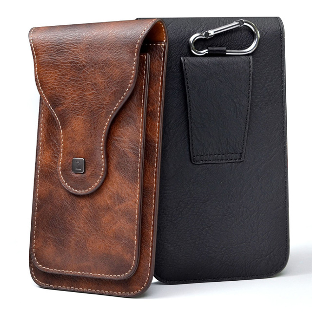 Ya200 Wholesale Mens PU Leather Phone Holster Holder Pouch for Belt Mobile Phone Protective Case Phone Waist Bag