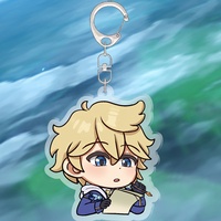 Porte-clés en acrylique transparent personnalisé avec personnage d'anime, imprimé UV, respectueux de l'environnement, petites figurines en acrylique