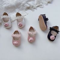 Chaussures de princesse 3D à fleurs pour nouveau-né, chaussures douces pour bébé fille, chaussures d'anniversaire mignonnes