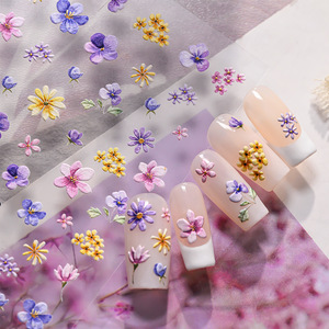 Suministros para <span class=keywords><strong>Uñas</strong></span>, Flores Moradas y Rosas, Pegatinas para <span class=keywords><strong>Uñas</strong></span> 5D, Calcomanías 3D para <span class=keywords><strong>Uñas</strong></span>, Productos de Belleza, Decoración de Manicura - Product Image 4