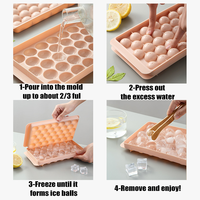 TAYHAO Plateau à boules de glace réutilisable Plateau à glace multi-grilles Mini plateaux à glaçons circulaires Moule rond pour congélateur Cocktail Whisky