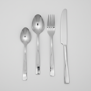 Juego de cubiertos de plata de primera calidad, vajilla de lujo de acero inoxidable, cuchara, tenedor, cuchillo, espejo satinado reutilizable, 20 unidades - Product Image 1