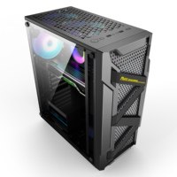 Boîtier PC AntarcChill Fashion Mid Tower avec panneau en maille, boîtier ATX avec panneau frontal en maille pour un flux d'air élevé, boîtier tendance avec 8 positions pour ventilateurs