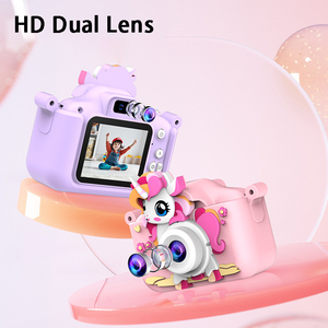 X39S Dos Desenhos Animados unicórnio Dual Lens Digital Crianças Câmera 48MP Ips Tela Crianças Câmera 1080P HD Crianças Selfie Câmera Fotográfica Toy Gift - Product Image 6