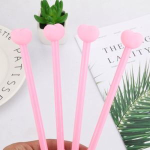 Promotional Creative Girl's Love Heart Shaped Pink Plastic Gel <b>Pen</b> With Manufacturer Printed Customized Logo for Student - Product Image 6