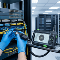 Microscopio de Inspección Digital ONEFIND WF700VK 400x Portátil con Pantalla LCD HD de 4.3 Pulgadas, Sonda de 1.25mm y 2.5mm para Limpieza de Fibra Óptica FTTH