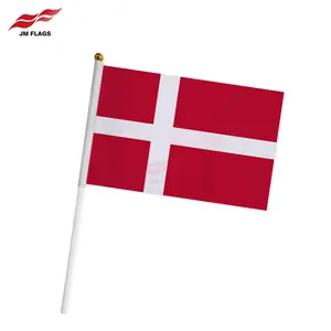 Penjualan paling laris bendera tangan Denmark grosir bendera tangan kustom bendera melambai