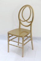 Chaises de mariage de luxe dorées en promotion avec dossier Phénix, chaises d'événement pour hôtels et salles de banquet