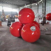 Grande boule de Noël décorative en fibre de verre pour extérieur, populaire, imperméable, durable, pour usage commercial