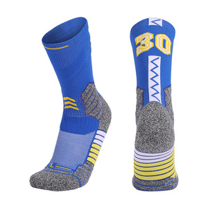 Modern Popular Basketball Crew Thick Anti-Slip Socks with Cotton Terry <strong>Cushion</strong> and <strong>Letter</strong> Pattern - Product Image 1