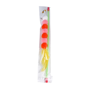 Toys for Pets Cats Playing Wand Plush <b>Ball</b> Caterpillar Pets Cats Teasers Stick Toys Interactive Movement Toy - Product Image 6