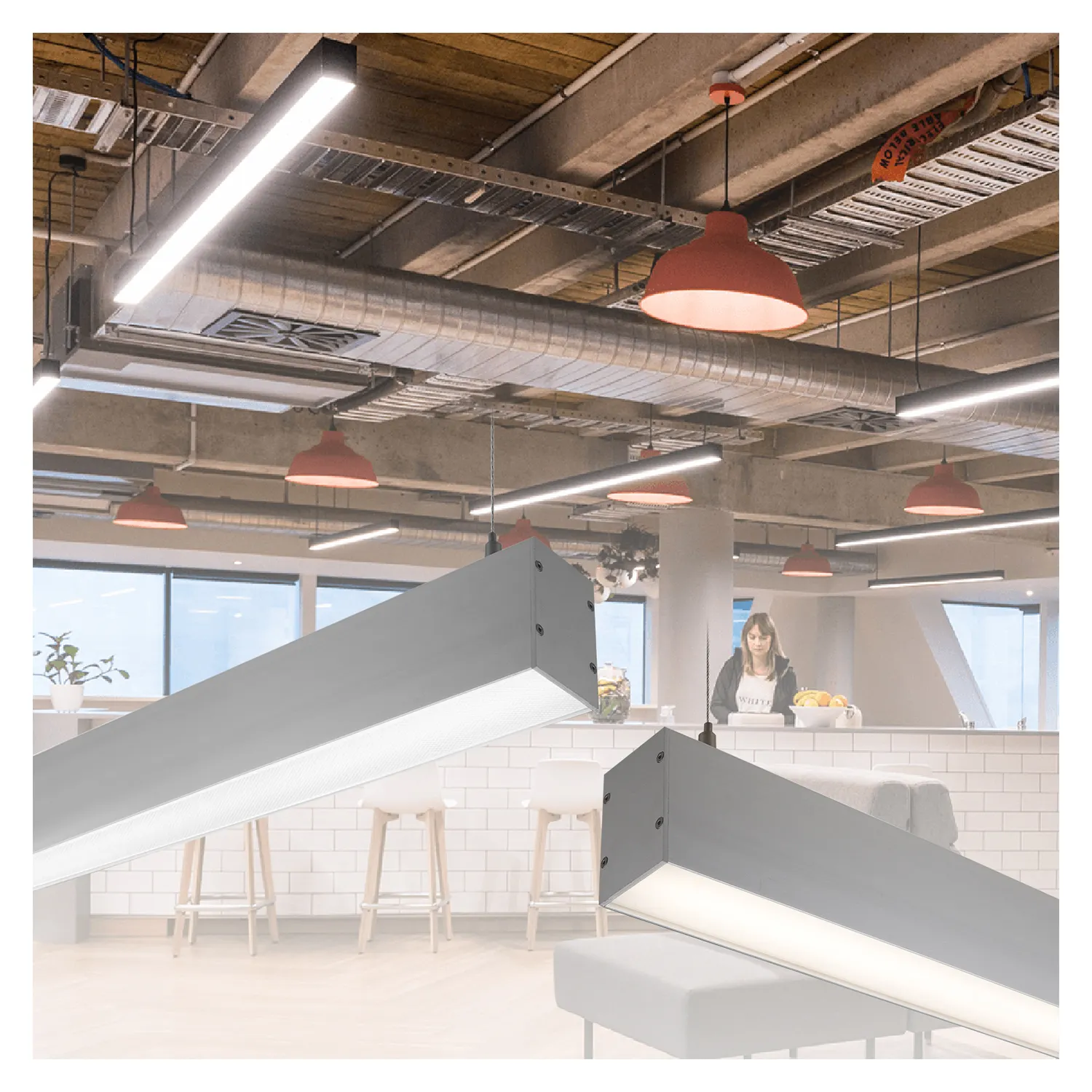 linear light profile linkable batten modern ceiling pendant dim led linear light for industrial/supermarket/office linear light