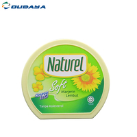 Contenedores de taza de mantequilla de margarina PP de grado alimenticio hermético impresos personalizados de China, contenedor IML ovalado de una sola pared con tapa