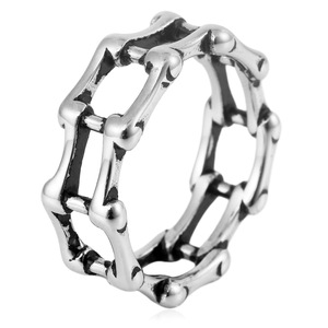 yunnique Men's <b>Titanium</b> Steel <b>Ring</b> Car Chain Geometric Design Steel Gold Color Gift Jewelry - Product Image 1