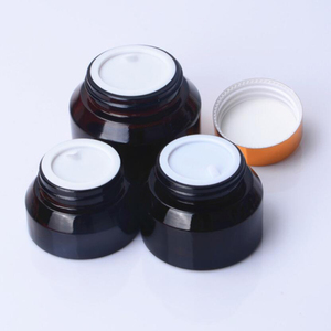 Trung Quốc cổ 15ml 30ml 50ml mỹ phẩm kem thủy tinh Jar hổ phách nâu với nắp rộng miệng lọ thủy tinh - Product Image 5