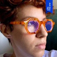 Lunettes photochromiques octogonales anti-lumière bleue de haute qualité pour les personnes haut de gamme, lunettes en acétate