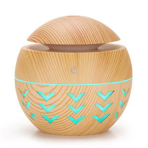 Wood Grain Round Humidifier Mini USB Powered Home Office Desk Night <b>Light</b> 2-8 Hour <b>Timer</b> Less Than 0.5L Capacity - Product Image 3