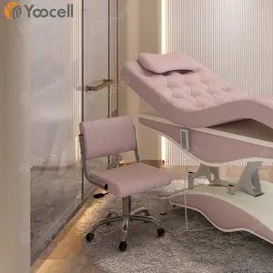 Yoocell 럭셔리 현대 핑크 마사지 테이블 화장품 스파 침대 전기 4 모터 페이셜 뷰티 살롱 래쉬 침대 판매
