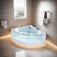 Baignoire sur pied de style européen moderne de luxe Baignoire blanche en acrylique rectangle à double remous de massage pour hôtels