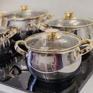 <span class=keywords><strong>Set</strong></span> di pentole in acciaio inossidabile da 16cm 18cm 20cm 20cm - Product Image 3