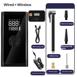 Pompe à air portable sans fil 12V multifonctionnelle pour <span class=keywords><strong>voiture</strong></span> et moto, <span class=keywords><strong>gonfleur</strong></span> de pneus d'urgence noir - Product Image 6
