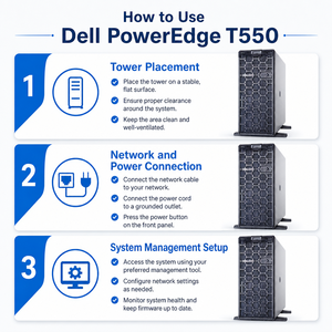 เซิร์ฟเวอร์คอมพิวเตอร์แบบทาวเวอร์ Poweredge T550 คุณภาพสูง พร้อมโปรเซสเซอร์ 2.4GHz สำหรับฐานข้อมูลและการจัดการเวอร์ชวลแมชชีน มีสินค้าในสต็อก T550 - Product Image 4