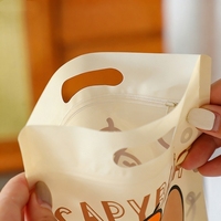 Sacs d'emballage pour pâtisserie à motifs de dessins animés mignons en gros - Sacs à fermeture éclair autoportants pour biscuits, flocons de neige croustillants, bonbons