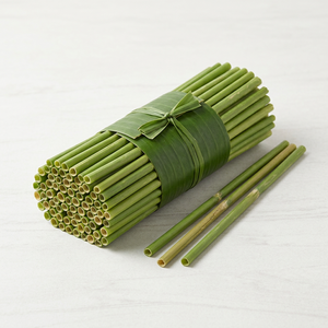 หลอดดูดน้ำจากฟางธรรมชาติขายดีที่สุด 100% ย่อยสลายได้ เป็นมิตรกับสิ่งแวดล้อม หลอดดูดน้ำแบบไม่มีขยะ ผลิตจากพืชเลปิโรเนีย สำหรับค็อกเทลและร้านกาแฟ - Product Image 1