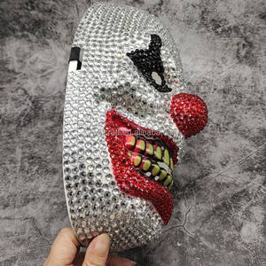 Hongliang New spirito pauroso di Halloween pauroso maschera di strass <span class=keywords><strong>Full</strong></span> <span class=keywords><strong>Face</strong></span> w denti raccapriccianti diamanti neri produttore di maschere per feste Horror - Product Image 4