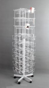 Soporte de exhibición de piso de metal blanco con nueve niveles <span class=keywords><strong>y</strong></span> ruedas <span class=keywords><strong>para</strong></span> organización de tazas <span class=keywords><strong>y</strong></span> utensilios de cocina en venta al por menor - Product Image 2