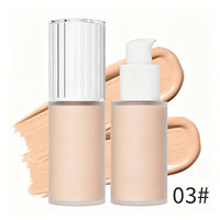 Fond de Teint Mat Hydratant 6 Couleurs Unifie le Teint Correcteur Couvrance Parfaite Contrôle du Sébum Base de Maquillage