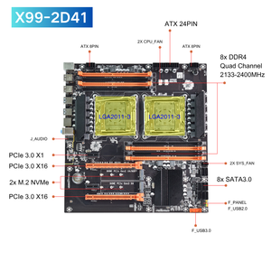 NUEVO Kit de Placa Base para PC de Escritorio X99-2D41 E-ATX con 8 Ranuras de RAM DDR4, Placa Base X99 C612 con Doble CPU Intel Xeon <span class=keywords><strong>E5</strong></span> <span class=keywords><strong>2673</strong></span> <span class=keywords><strong>V4</strong></span> - Product Image 4