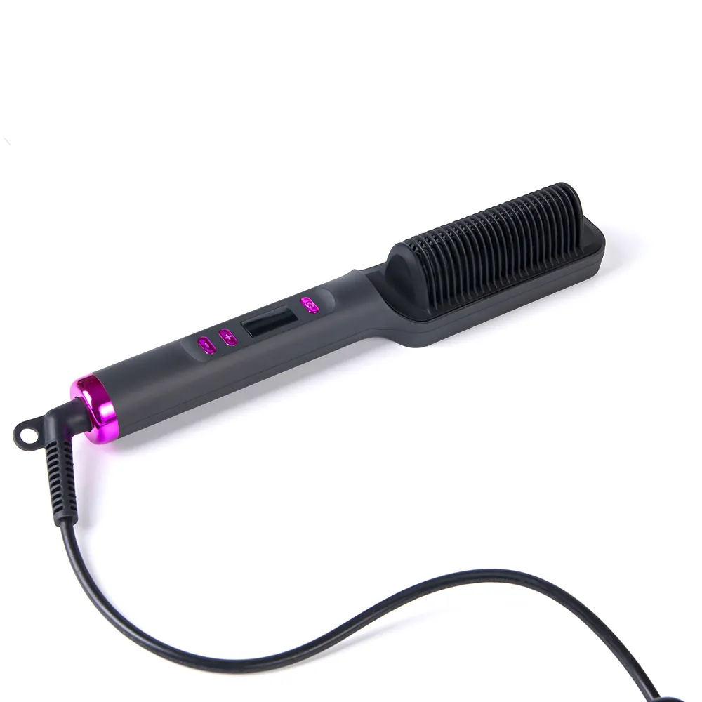 Easy To Portable Professional Salon Fast Heating Electric Brush Hair Straightener Comb