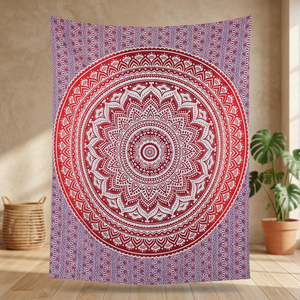 Tapis de plage en coton 100% fait main avec motif mandala ombré imprimé sur mesure, 140x200cm - Product Image 3