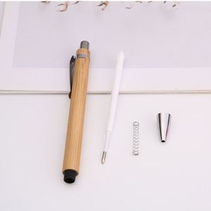 Bolígrafos Retráctiles de Bambú Personalizados, Punta Mediana de 1.0 mm, Tinta Negra - Ideales para Regalos Promocionales y Escritura Ecológica - Product Image 4