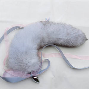 Queue de renard en fourrure véritable, <span class=keywords><strong>plug</strong></span> <span class=keywords><strong>anal</strong></span> détachable, queue de chat pour cosplay, jouet sexuel <span class=keywords><strong>anal</strong></span> pour jeux de rôle animaliers, accessoire de jeu de rôle. - Product Image 4