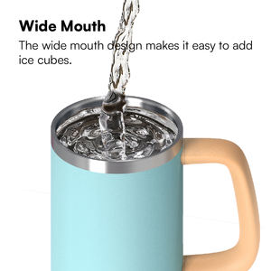 नई वैक्यूम इंसुलेटेड 32 औंस 50 औंस 40 औंस टंबलर हैंडल और पुआल ढक्कन यात्रा कॉफी मग स्टेनलेस स्टील इन्सुलेट कप - Product Image 5